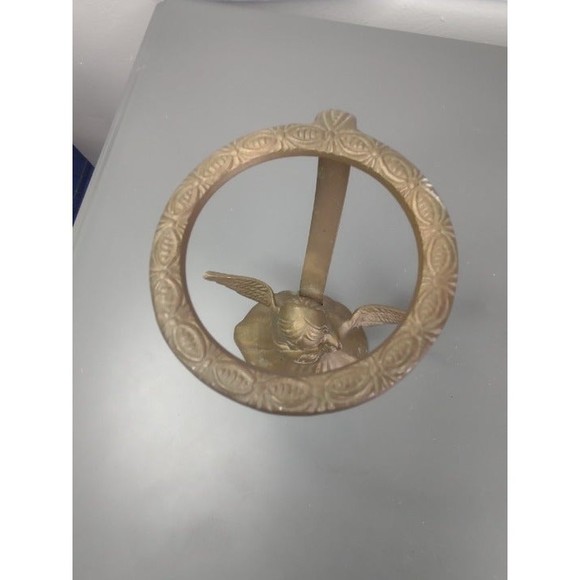 Vintage Brass Angel Halo Candle Holder 6"Tall x 5"Wide x 2 1/2" Deep - Picture 3 of 6